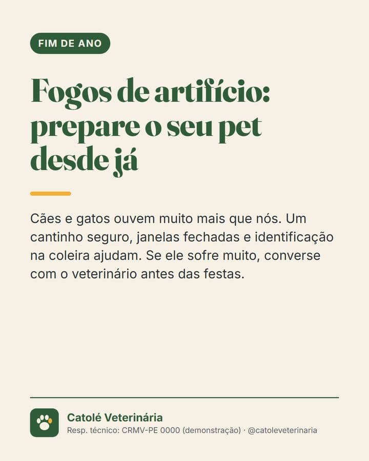 Post: fogos de artifício, prepare o seu pet desde já